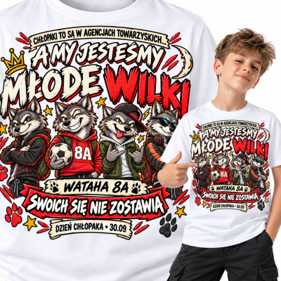 KOSZULKA DZIECIĘCA DZIEŃ CHŁOPAKA MŁODE WILKI